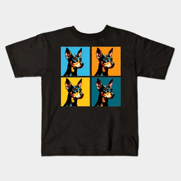 Manchester Terrier Dog Pop Art - Dog Lovers Kids T-Shirt by PawPopArt